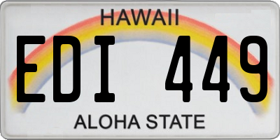 HI license plate EDI449