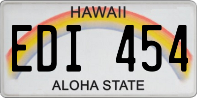 HI license plate EDI454