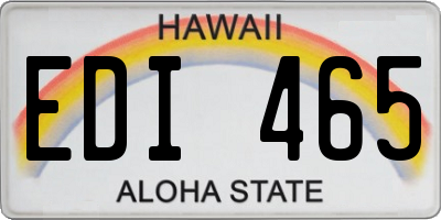 HI license plate EDI465