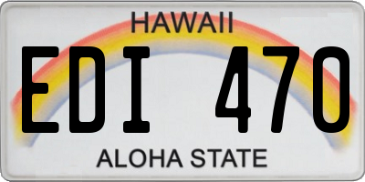 HI license plate EDI470