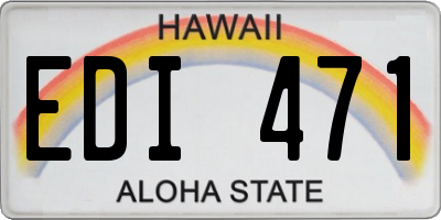 HI license plate EDI471