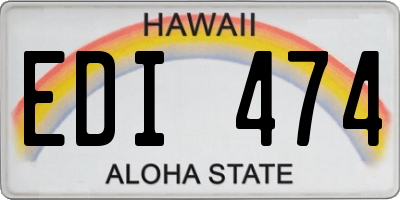 HI license plate EDI474