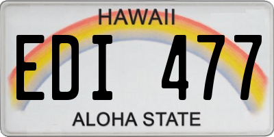 HI license plate EDI477