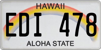 HI license plate EDI478
