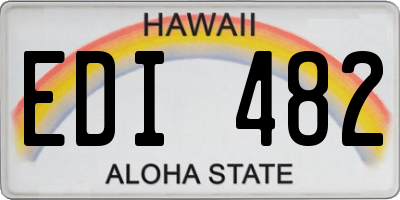HI license plate EDI482