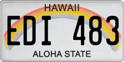 HI license plate EDI483