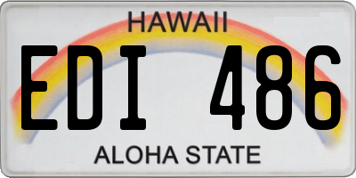 HI license plate EDI486
