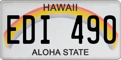 HI license plate EDI490