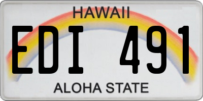 HI license plate EDI491