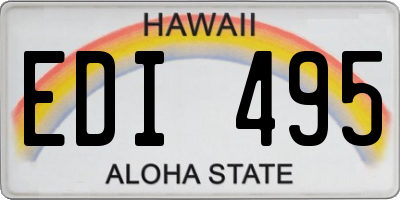 HI license plate EDI495