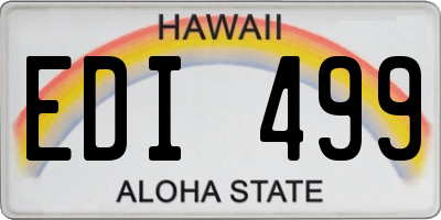 HI license plate EDI499