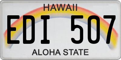 HI license plate EDI507