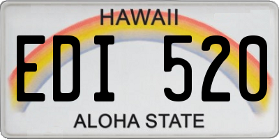 HI license plate EDI520