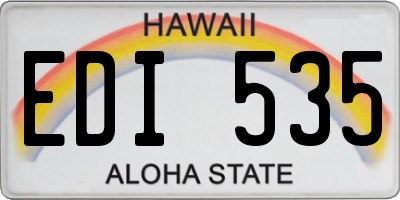 HI license plate EDI535