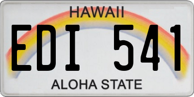 HI license plate EDI541