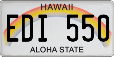 HI license plate EDI550