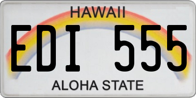 HI license plate EDI555