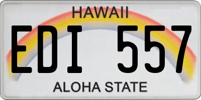 HI license plate EDI557