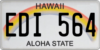 HI license plate EDI564