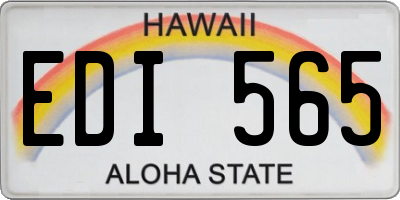 HI license plate EDI565