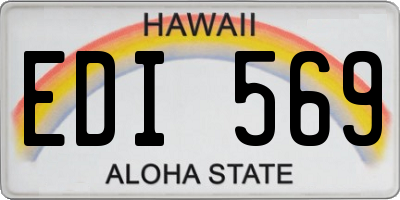 HI license plate EDI569