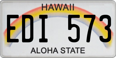 HI license plate EDI573