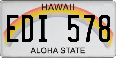 HI license plate EDI578