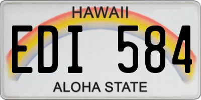 HI license plate EDI584