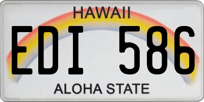 HI license plate EDI586