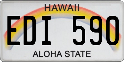 HI license plate EDI590
