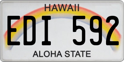 HI license plate EDI592