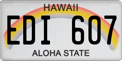 HI license plate EDI607