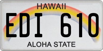 HI license plate EDI610