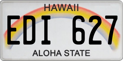 HI license plate EDI627