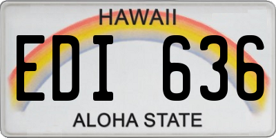 HI license plate EDI636