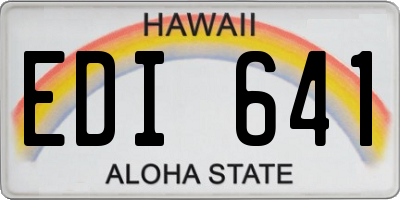 HI license plate EDI641