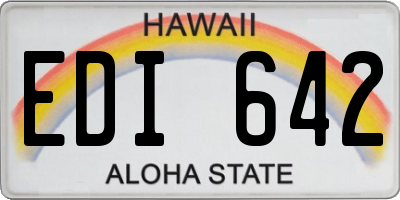 HI license plate EDI642