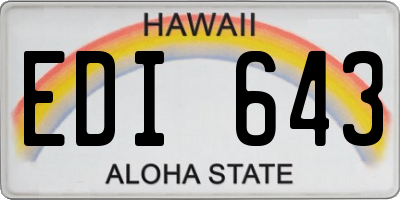 HI license plate EDI643