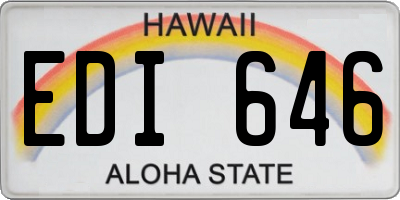 HI license plate EDI646