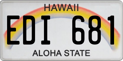 HI license plate EDI681