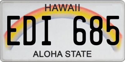 HI license plate EDI685