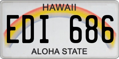 HI license plate EDI686