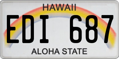 HI license plate EDI687