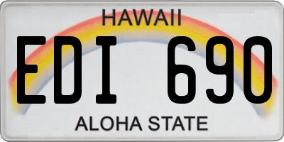 HI license plate EDI690