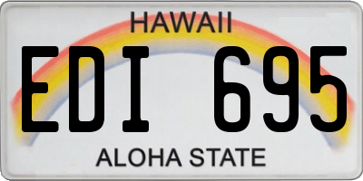 HI license plate EDI695