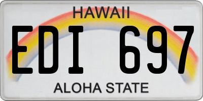HI license plate EDI697