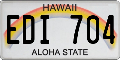 HI license plate EDI704