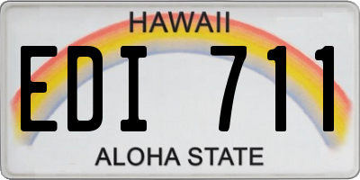 HI license plate EDI711