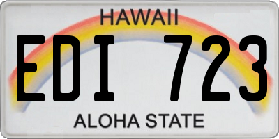 HI license plate EDI723