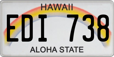HI license plate EDI738